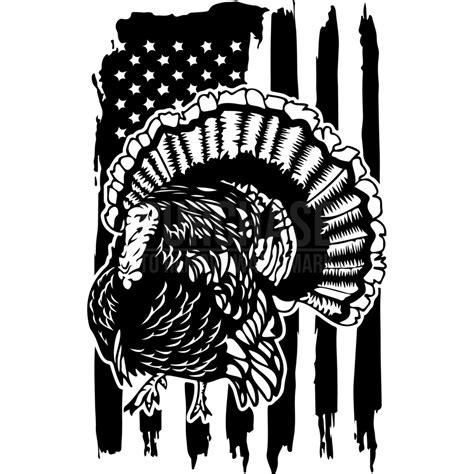 US Wild Turkey SVG, USA Flag Turkey Hunter SVG