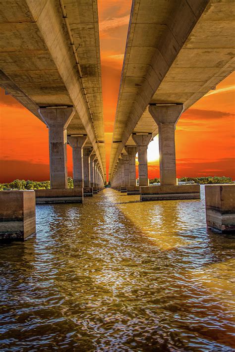 Sailboat Bridge Sunset Photograph by David Wagenblatt