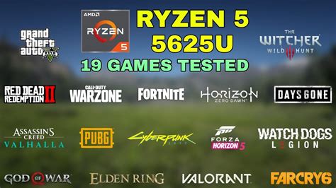 Ryzen 5 5625U Vega 7 - Test in 19 Games in 2022 - HP Pavilion 15 - YouTube