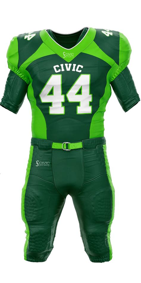 green american football uniforms