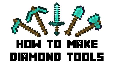 Minecraft Survival: How to Make Diamond Tools(Hoe, Shovel, Axe, Pickaxe, Sword) - YouTube