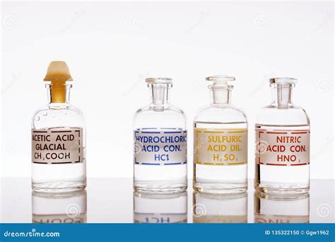 Three common mineral acids stock photo. Image of acids - 135322150