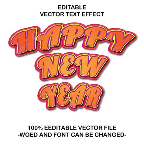 Editable Text Effect Vector Design Images, Happy New Year Text Effect Editable, Happynewyear ...