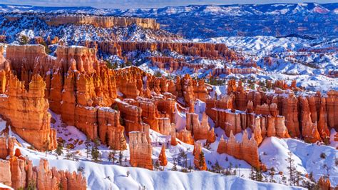 Aerial View Of Bryce Canyon National Park USA Utah With Snow During Winter HD Nature Wallpapers ...