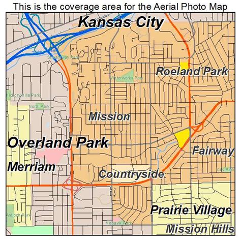 Aerial Photography Map of Mission, KS Kansas