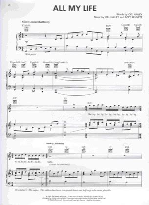 All My Life - Joel Hailey Free Piano Sheet Music PDF