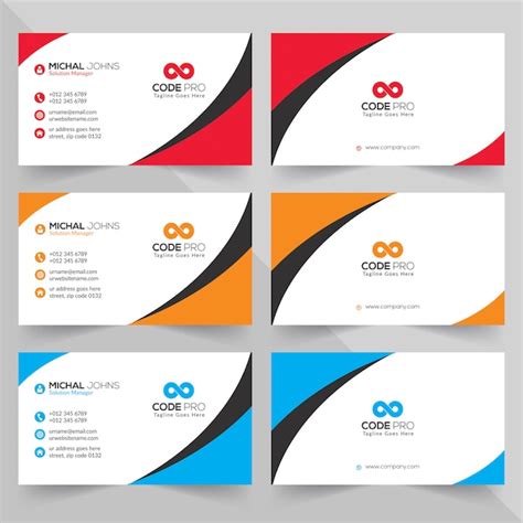 Premium PSD | Business cards in various colors