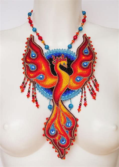 Bead embroidery necklace 11 - Phoenix by Priscillascreations on DeviantArt