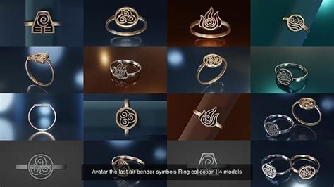 Avatar the last air bender symbols Ring collection | CGTrader