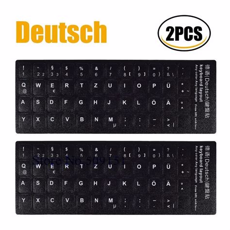 2 PCS/lot German Keyboard Sticker Alphabet For laptop desktop keyboards Stickers 11.6 12 13.3 14 ...