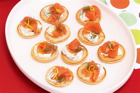 Blini with salmon and mascarpone