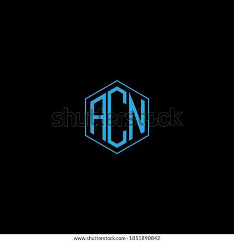 Acn Letter Icon Design On Black Stock Vector (Royalty Free) 1851890842 ...