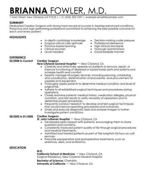 Surgeon Resume Examples | Healthcare Resume Samples | LiveCareer