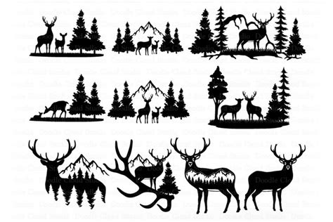 Deer Bundle SVG, Deer and Mountains SVG Cut Files. (775132)