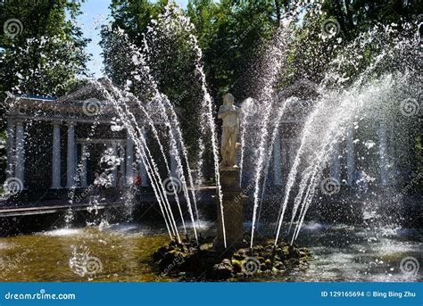 A Glistening Spraying Fountain Stock Photo - Image of flare, mistorize: 129165694