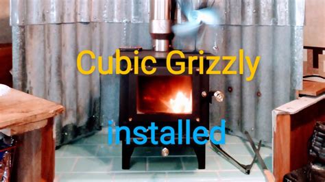 Cubic Grizzly Mini wood stove installed in camper/She did it all by herself, WOW! - YouTube