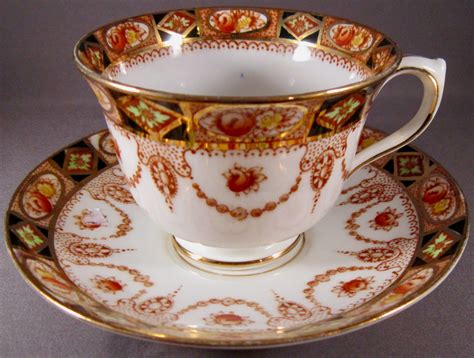 Royal Albert Crown China Devon Black Smooth Teacup and Saucer (3961 ...