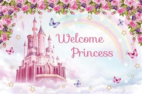 Princess Theme Backdrop Dream Pink Princess Castle Photography ...