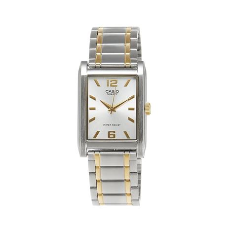 Casio A158W-1 Women's Two-Tone Steel Metal Fashion Analog Watch ...