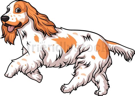 English Cocker Spaniel Running Cartoon Clipart Vector - FriendlyStock