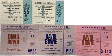 Lot 408 - DAVID BOWIE TICKETS