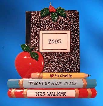 Teacher Ornament - Teacher Notebook | Free Personalization | Teacher ornaments, Personalized ...