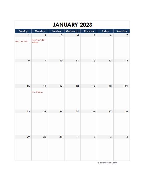 Free Printable Calendar 2023 Monthly