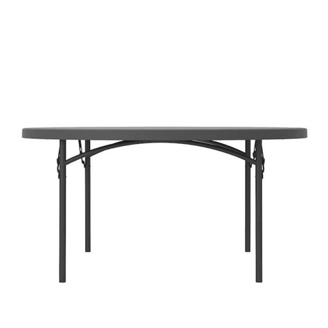 Cosco 5-ft x 5-ft Indoor or Outdoor Round Resin Gray Folding Banquet Table in the Folding Tables ...