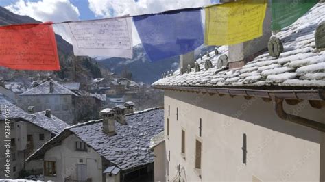 Tibetan Flags with snow background Stock Video | Adobe Stock