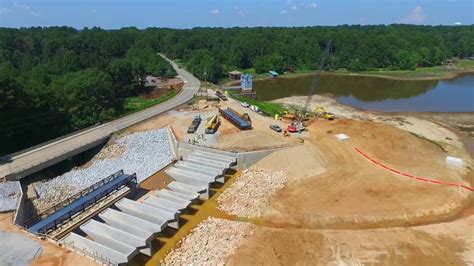 Lake Peachtree's New Spillway Construction 8-7-2018 - YouTube