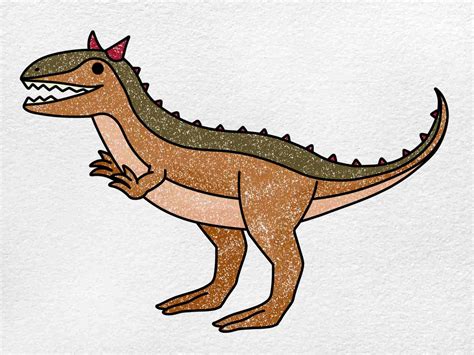 How to Draw a Carnotaurus - HelloArtsy