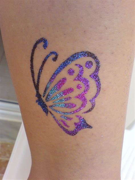 butterfly glitter tattoo | Glitter tattoo, Glitter tattoo stencils ...