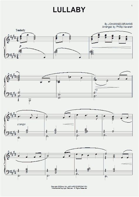 Lullaby Piano Sheet Music | OnlinePianist