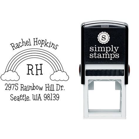 Rainbow Monogram Return Address Stamp - Simply Stamps