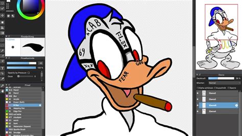 Drawing Donald Duck (Gangster version) - YouTube