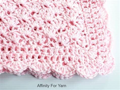 Crochet Shell Stitch Pink Baby Blanket - Affinity For Yarn