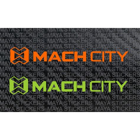 Mach city bicycles logo stickers in custom colros and sizes