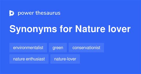 Nature Lover synonyms - 389 Words and Phrases for Nature Lover