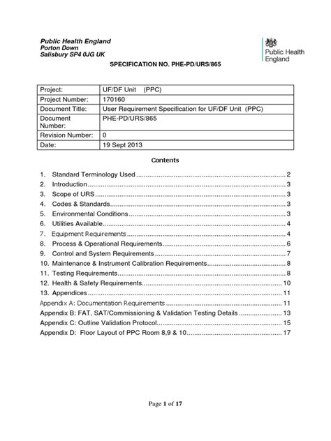 Technical Specification Ultrafiltration Diafiltration Equipment ...