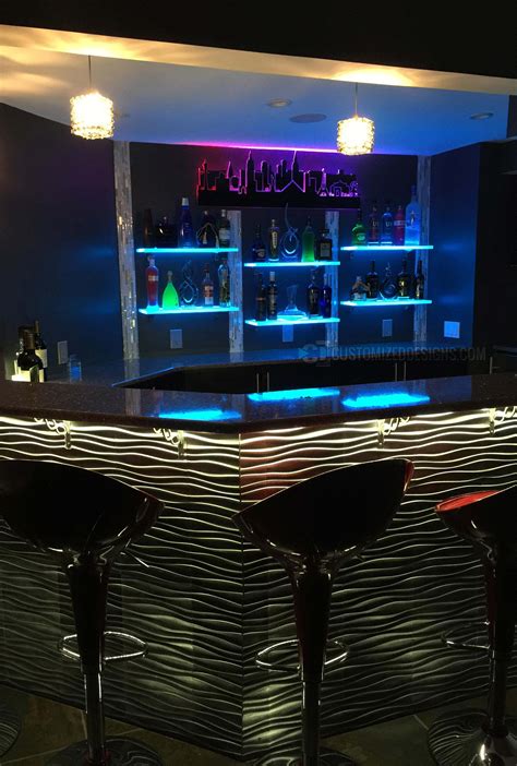 LED Lighted Shelves | Back Bar Shelving For Home Bars & Restaurants ...