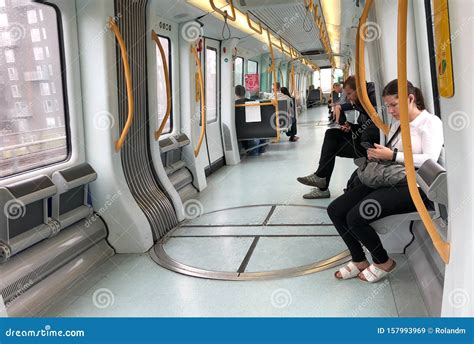 Copenhagen Metro Train Interior Editorial Stock Image - Image of city ...