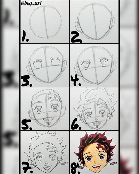 Beq on Instagram: “How to draw Tanjiro 👀 What’s up everyone, here’s my latest Tutorial of Ta ...