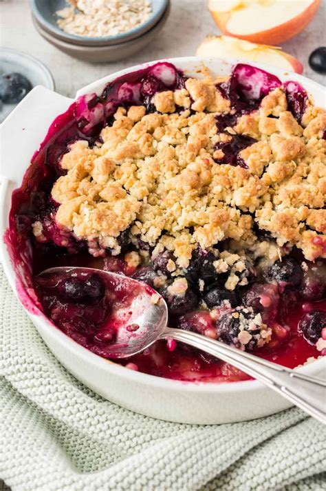 Air Fryer Blueberry Apple Crumble - The Seaside Baker