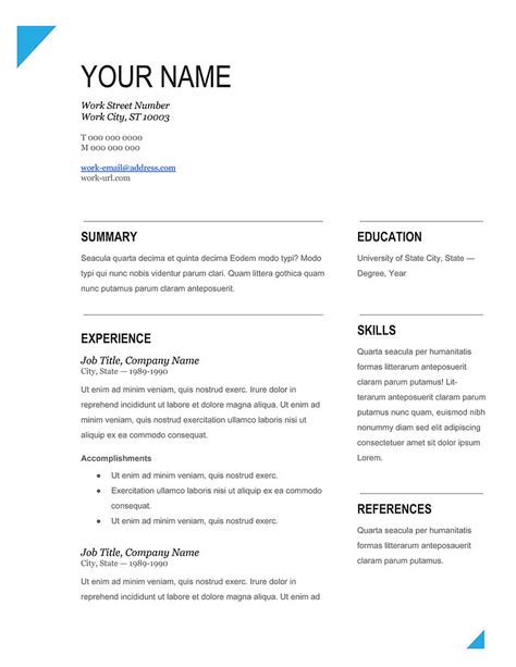 Editable Resume Template Free Download Pdf - PDF Template