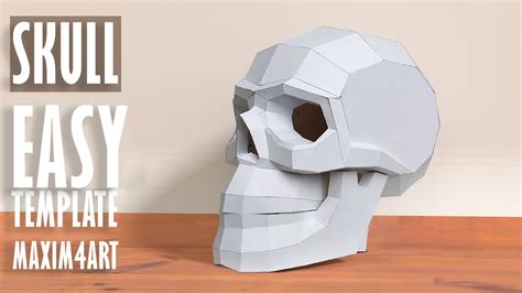 Skull Papercraft 3D template pdf. How to make. Calavera de papel. - YouTube