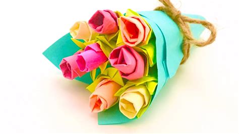 Origami Flower Bouquet Sticky Notes / Easy Post it Origami Flower Rose / Based on @adyxwk ...