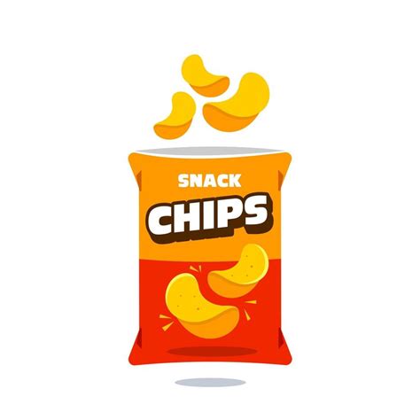 snack chips bag plastic packaging design illustration icon for food and ...