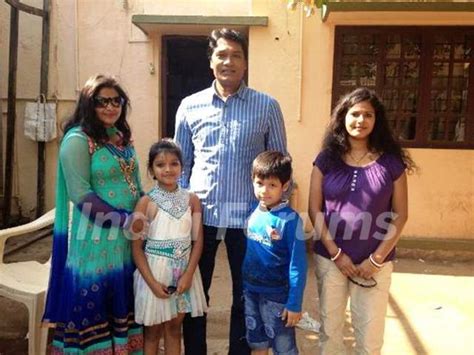 Aditya Srivastava with his wife and children Media