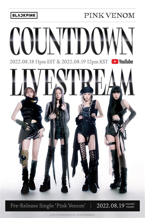 BLACKPINK - Pre release Single: PINK VENOM (Countdown Livestream Poster ...