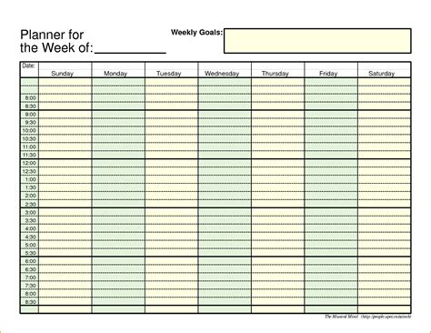 Excel Day Planner Template Free